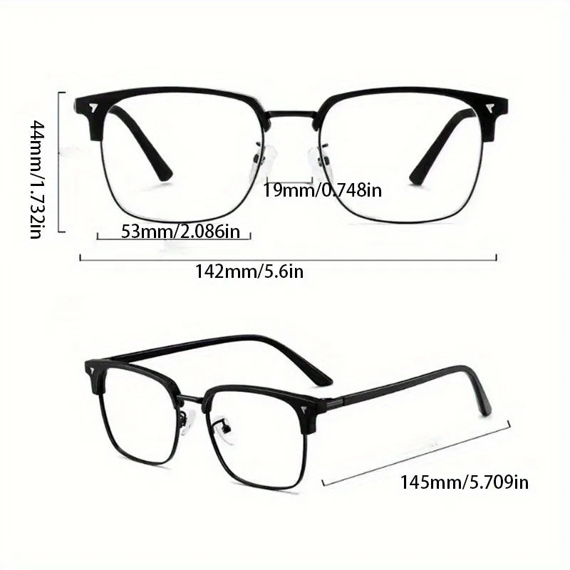 Unisex Fashion Anti Blue Light Photochromic Glasses Men Women Trendy Half Frame Glasses