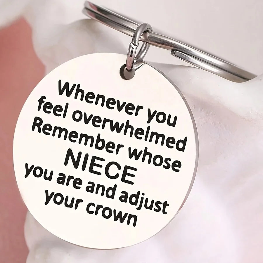 Remember Who You Are Niece Keychain Stainless Steel Dog Tag Keychain Ring Graduation Birthday Christmas Gift For Niece Teen Boy
