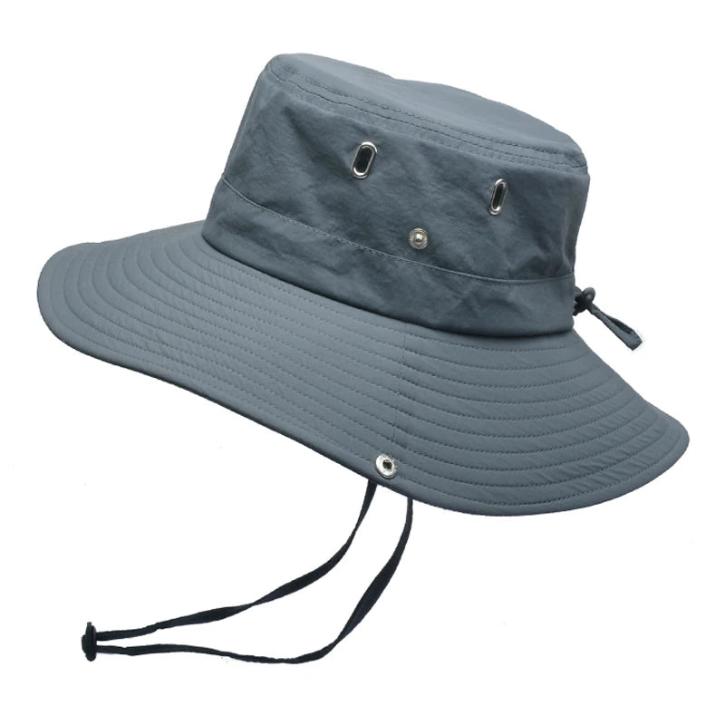 Xinbaoguan 100% Polyester 9204 Summer Breathable MEN'S Sunshade Hat, Solid Color FISHERMAN'S Hat, Large Brimmed WOMEN'S Hat