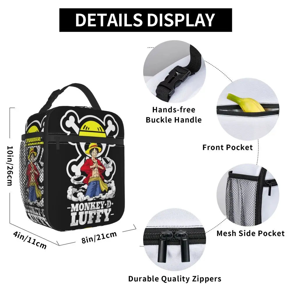 One Piece Monkey D Luffy Anime Insulated Lunch Thermal Bag Work School Bag M23