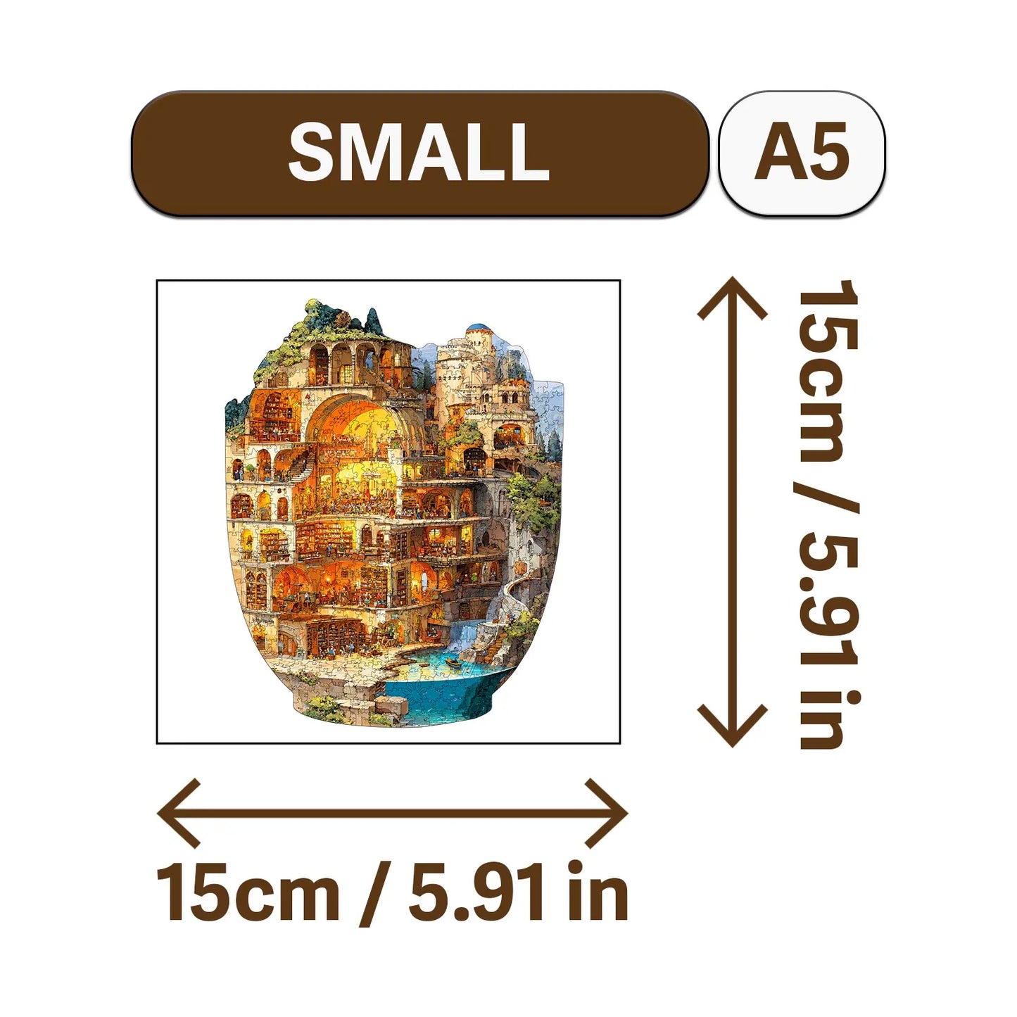 World in Cup Wooden Jigsaw Puzzle Wood Home Decor Painting Christmas and Halloween Gift Toy for Teen and Kid