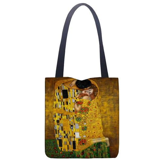 Gustav Klimt Tote Bag, Abstract Large Capacity Shoulder Bag Reusable Handbag