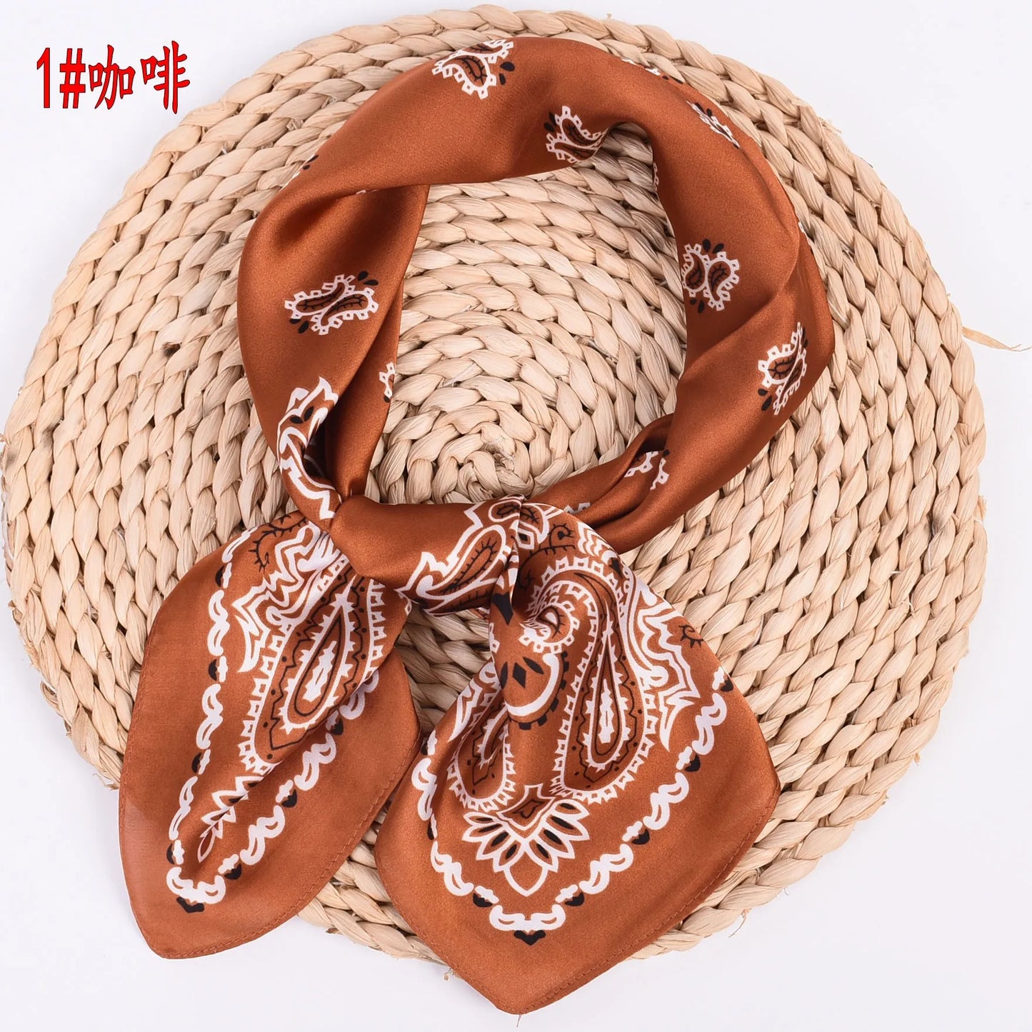 New Paisley Bicolor Small Cashew Fruit Satin Silk 70 Scarf Scarf Wholesale Small Scarves