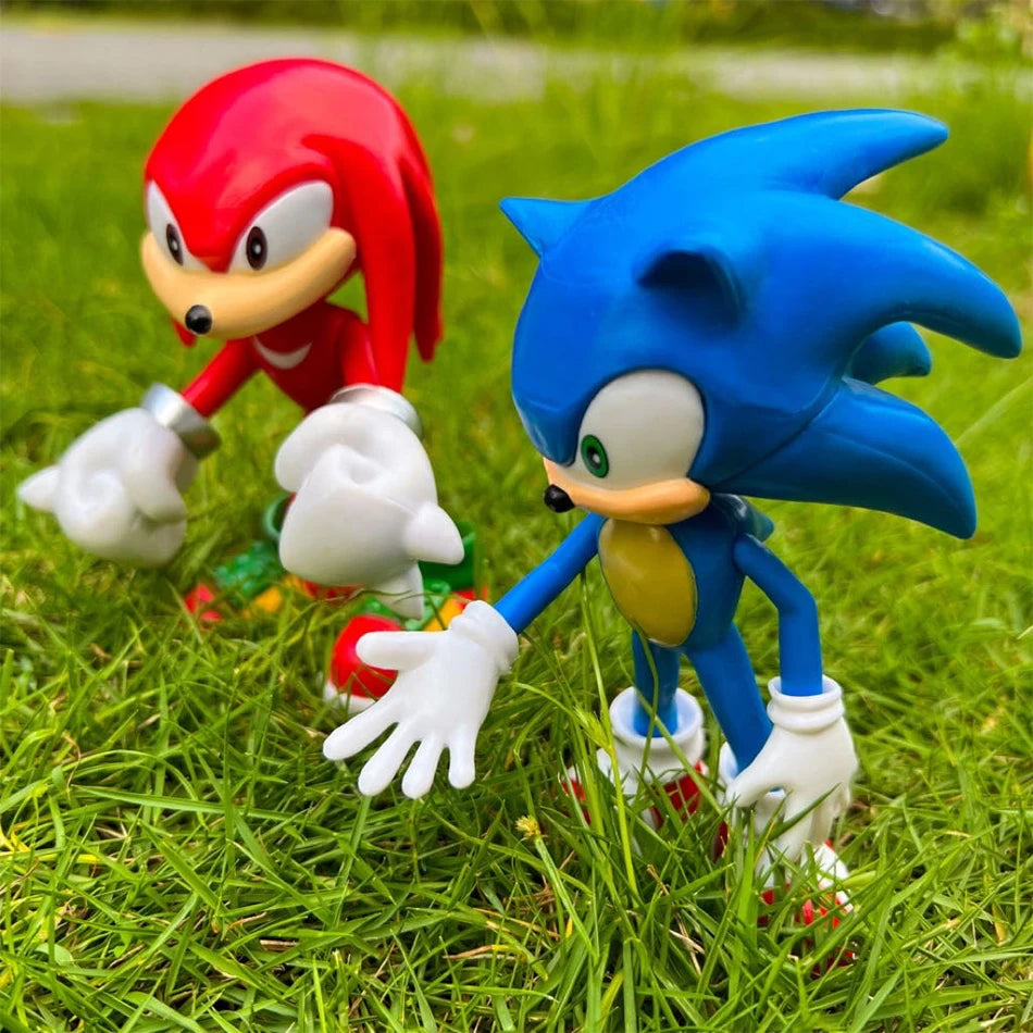 5pcs Set Cute Sonic PVC Character Toy Hedgehog Shadow Tail Figure 14cm Models