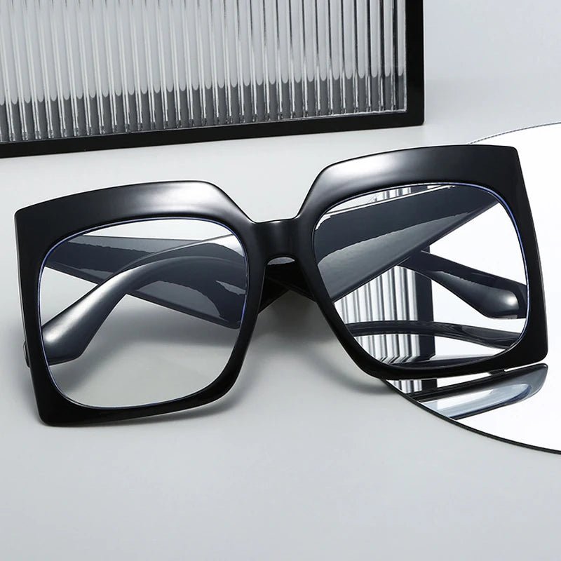 JNPCXI New Oversized Fashion Square Women Optical Glasses Frame Clear Eyewear Vintage Nail Eyeglasses Frame Men Computer Goggles