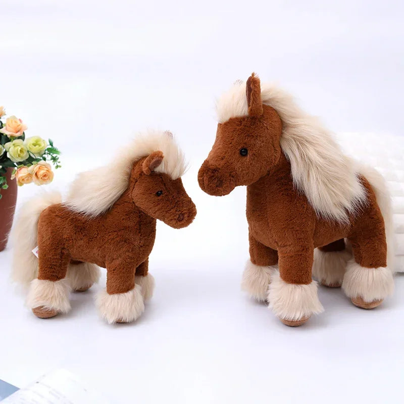 Real Life Horse Plush Dolls Stuffed Animal High Quality Super Realistic Pony Plush Toys Classic Birthday Gift For Children