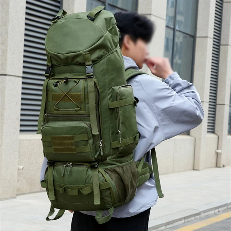 90L Tactical Backpack Travel Camping Luggage Molle Bag Outdoor Hiking Trek Bags