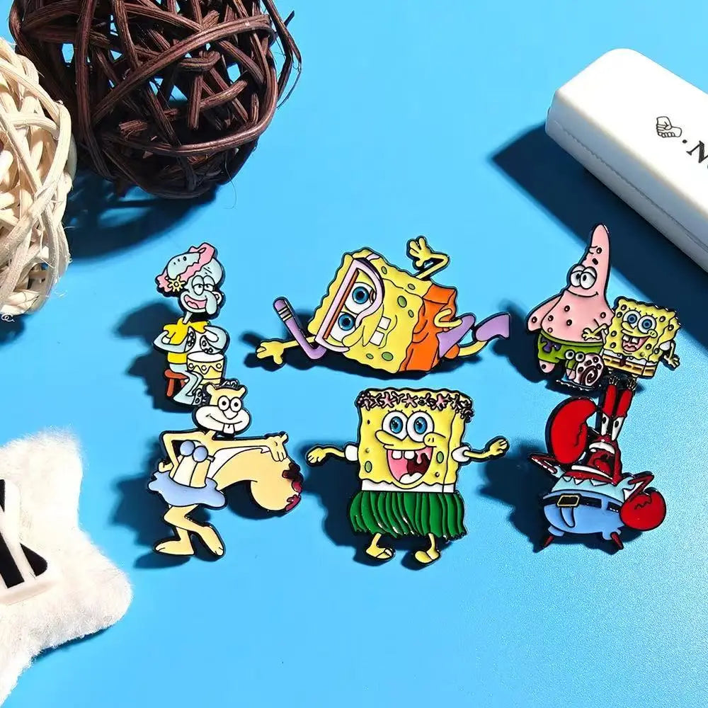 6pcs/Set Enamel Pins Set - Cartoon Character Brooches for Backpacks And Clothing Metal Badges Jewelry Gift Set