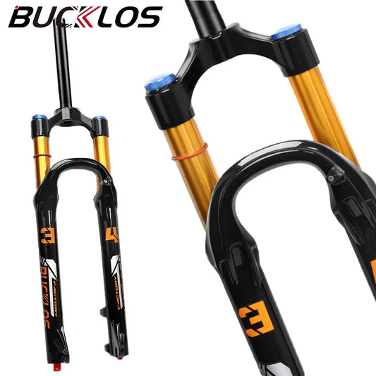 BUCKLOS 26/27.5/29in MTB Air Suspension Fork Rebound Adjustable Bicycle Forks 9x100mm Quick Release Bike Fork 140mm Travel