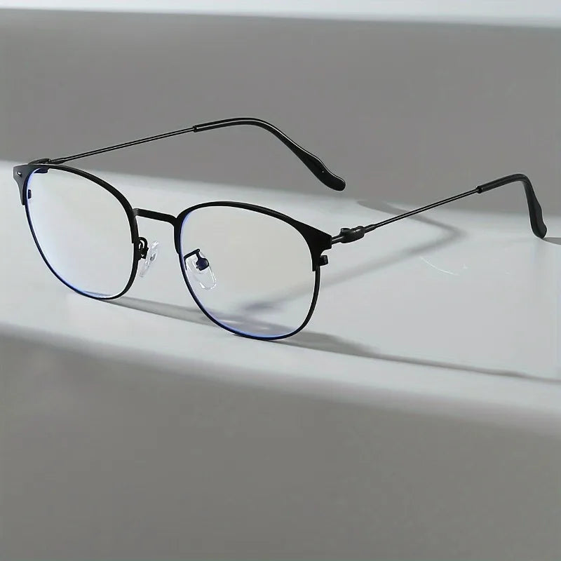 Ladies' Ultra Light Anti Blue Light Glasses Simple Square Frame Metal Hinge Design, Suitable for Digital Screens and Casual Wear