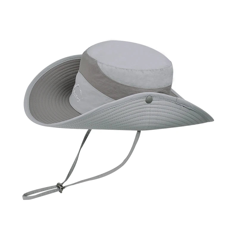 Xinbaoguan 100% Polyester 9233 New Spring/Summer Outdoor Sunshade Hat for Men and Women Mountaineering Big Eaf Fisherman Hat