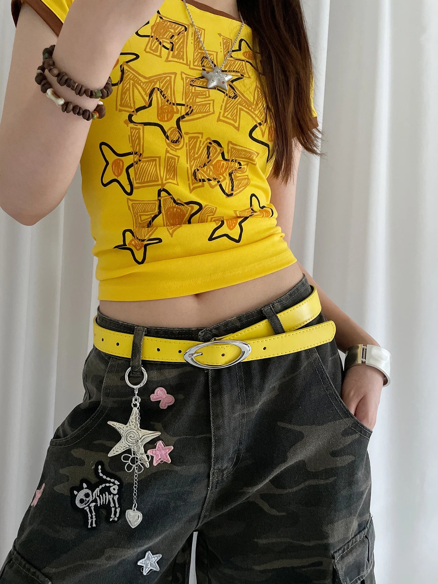 New Korean Style Oval Alloy Button Women's Belt Decoration Dress Suit Jeans Simple And Versatile Belt