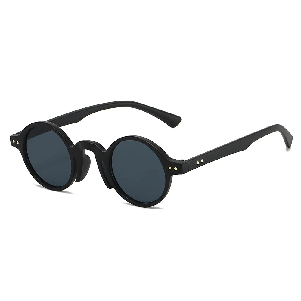 JNPCXI New Retro Fashion Small Frame Round Women Sunglasses Luxury Rivet Casual Men Sun Glasses UV400