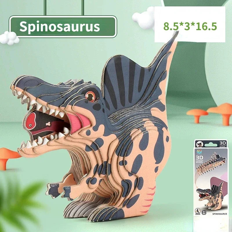 3D Jigsaw Puzzles for Kids Jurassic World Dinosaur Educational Toys Paper Animal Puzzle Cartoon Model Toys Children's Day Gift
