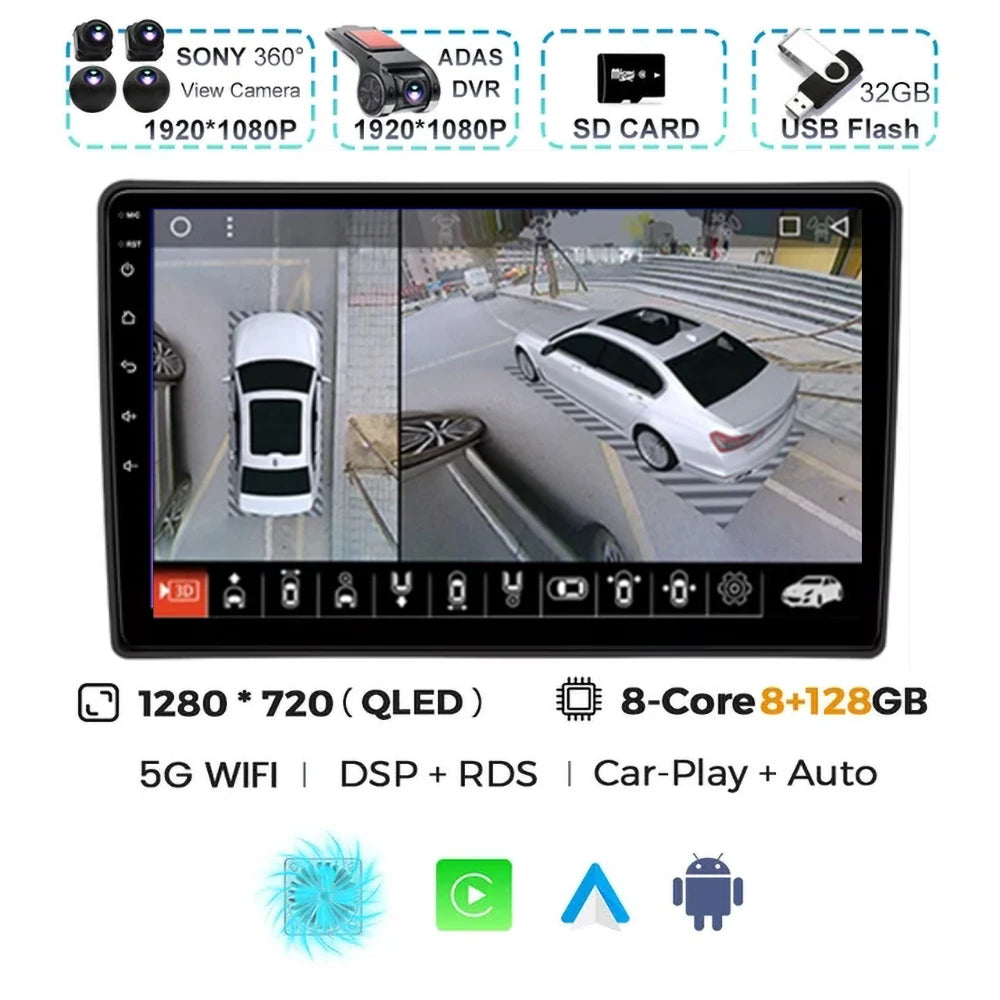 For Citroen C5 2008 2009 2010 2011-2017 Android 15 Carplay Auto Car Radio Multimedia Video Player Navigation GPS No 2Din 2 Din