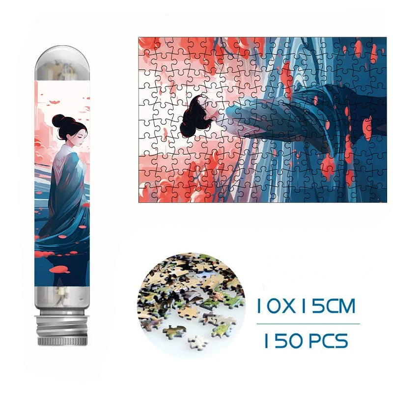 150PCS Mini Test Tube Jigsaw Puzzles for Adults Decompression Toy Fridget Puzzle Game Family Decoration Educational Toys
