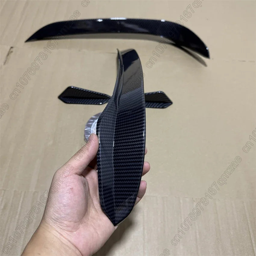 For Volkswagen Golf 7.5 MK 7.5 GTI GTD 2017-2020 RevoZport Style Front Bumper Side Vent Spoiler Aero Kit Canards Gloss Black