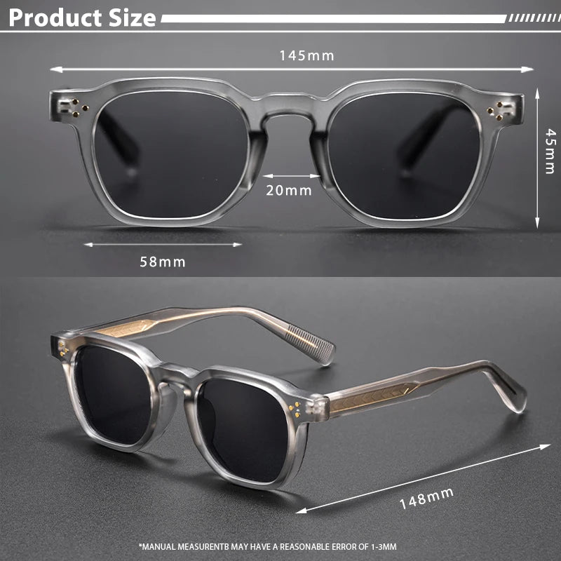 CATERSIDE New Square Men's Sunglasses Personalized Temple Tips Design Sun Glasses Women's Travel Party Eyewear Festival Gift