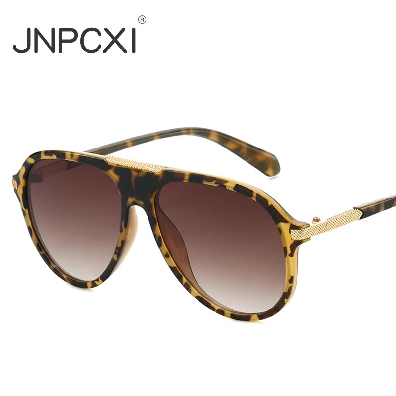 JNPCXI New Pilot Sunglasses Women Fashion Gradient Mirror Shades UV400 Retro Jelly Color Trending Men Outdoor Sun Glasses