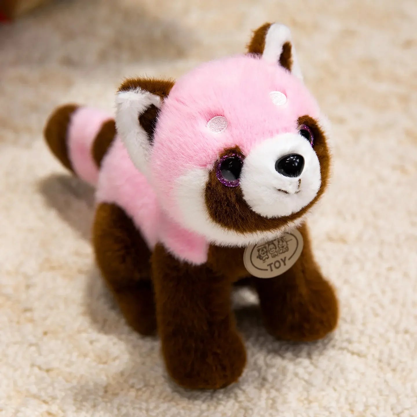 Cute High Quality Standing Animals Red Panda Raccoon Soft Plush Dolls Stuffed Realistic  Tiger Plushie  Birthday  Christmas Gift