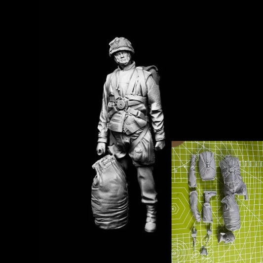 1/16 Casting Resin Model Grey Kit British Paratrooper Parts Model Needs To Be Assembled in An Uncoated State