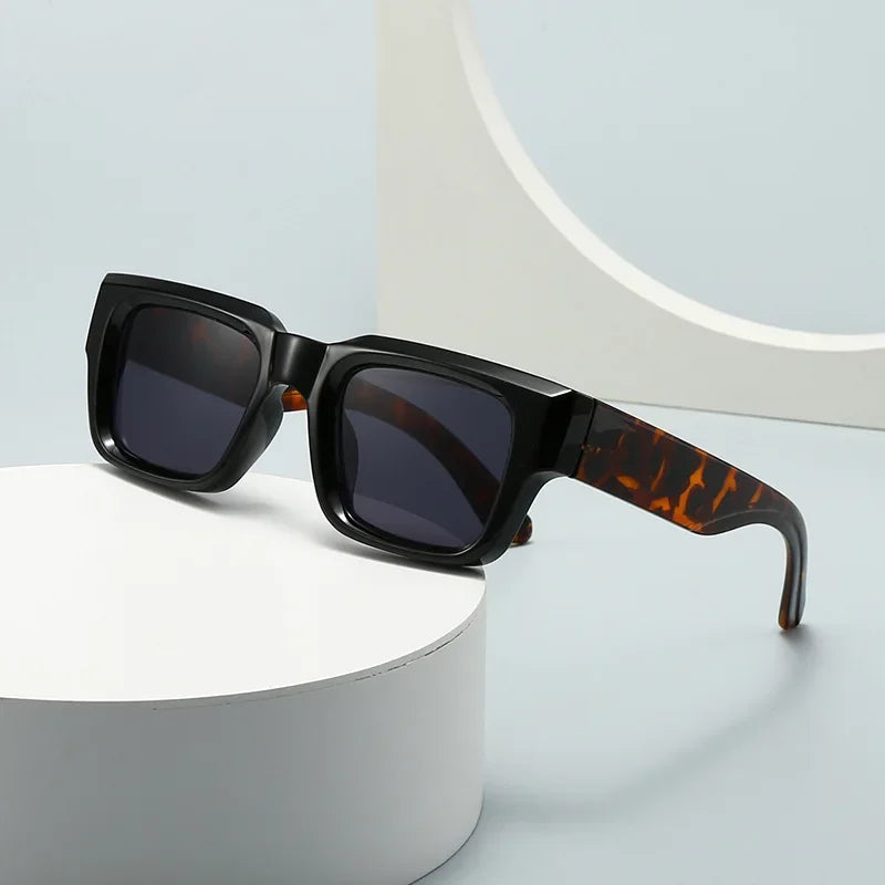 JNPCXI Square Sunglasses Men Punk Wide Legs Eyewear Gradient Green Gray Shades Luxurious Brand Designer Women Sun Glasses