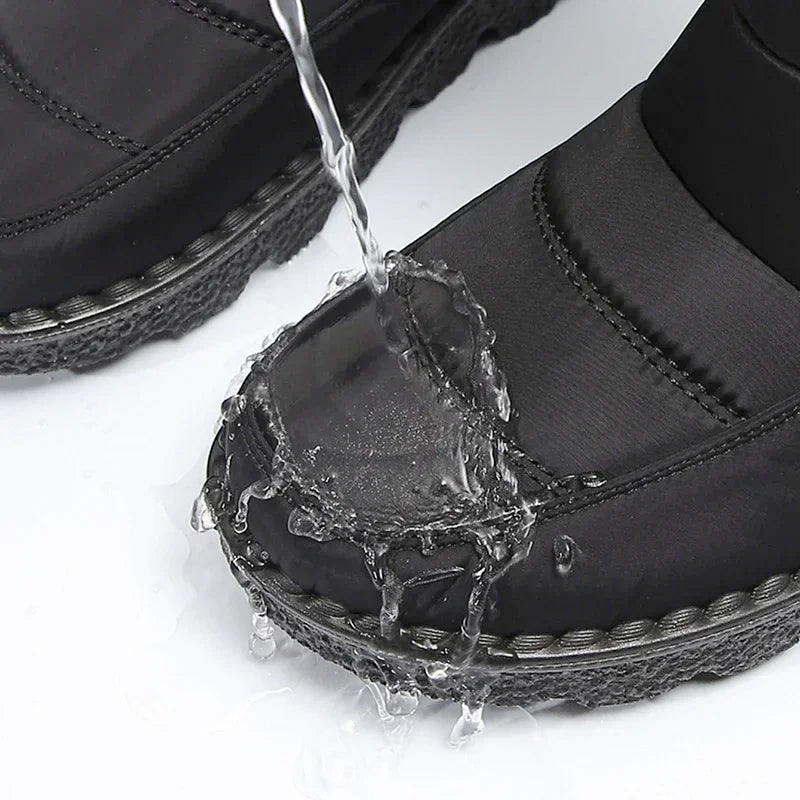 Faux Fur Thick Plush Ankle Boots Women 2025 Waterproof Non-Slip Snow Boots Woman Hook Loop Keep Warm Cotton Padded Shoes Female