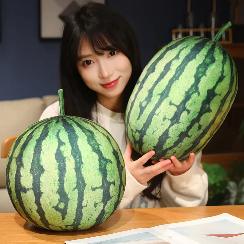 New Funny Lifelike Watermelon Plush Toys Soft Cotton Stuffed Steric Watermelon Pendant Throw Pillow Creative Room Decor