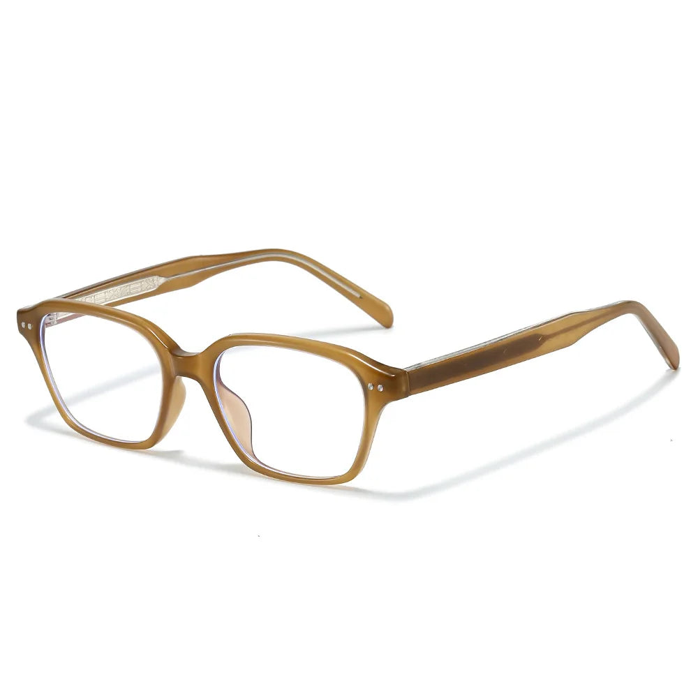 JNPCXI Quality TR90 Glasses Frame Stainless Steel Core Optical Eyeglasses With Anti Blue LIght Rectangle Acetate Leg