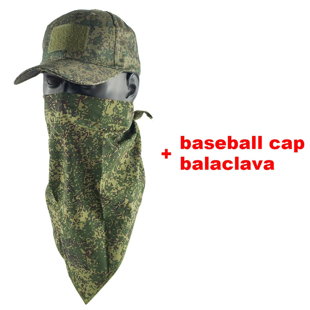 Tactical Camouflage Mask Hat Baseball Cap Skullies Knitted Elastic Outdoor Cap
