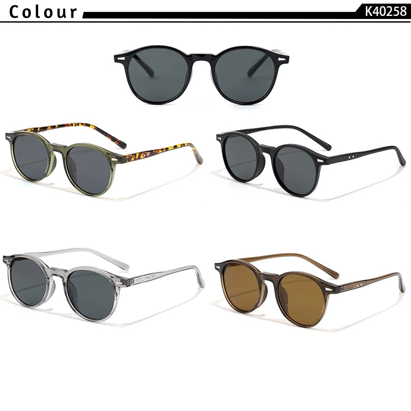 CATERSIDE Men's Fashion Polarized Sunglasses Round Frame Design TAC Lens Sun Glasses Women Outdoor Driving Travel Eyewear UV400