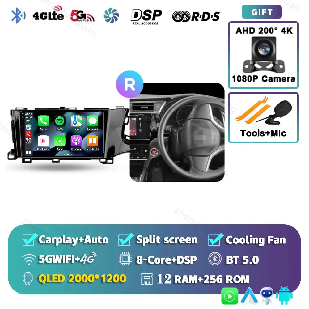 For Honda Shuttle 2 2015 - 2020 Android 15 12+256GB CarPlay Auto Car Radio Multimedia Video Player GPS stereo Head Unit 4G WIFI