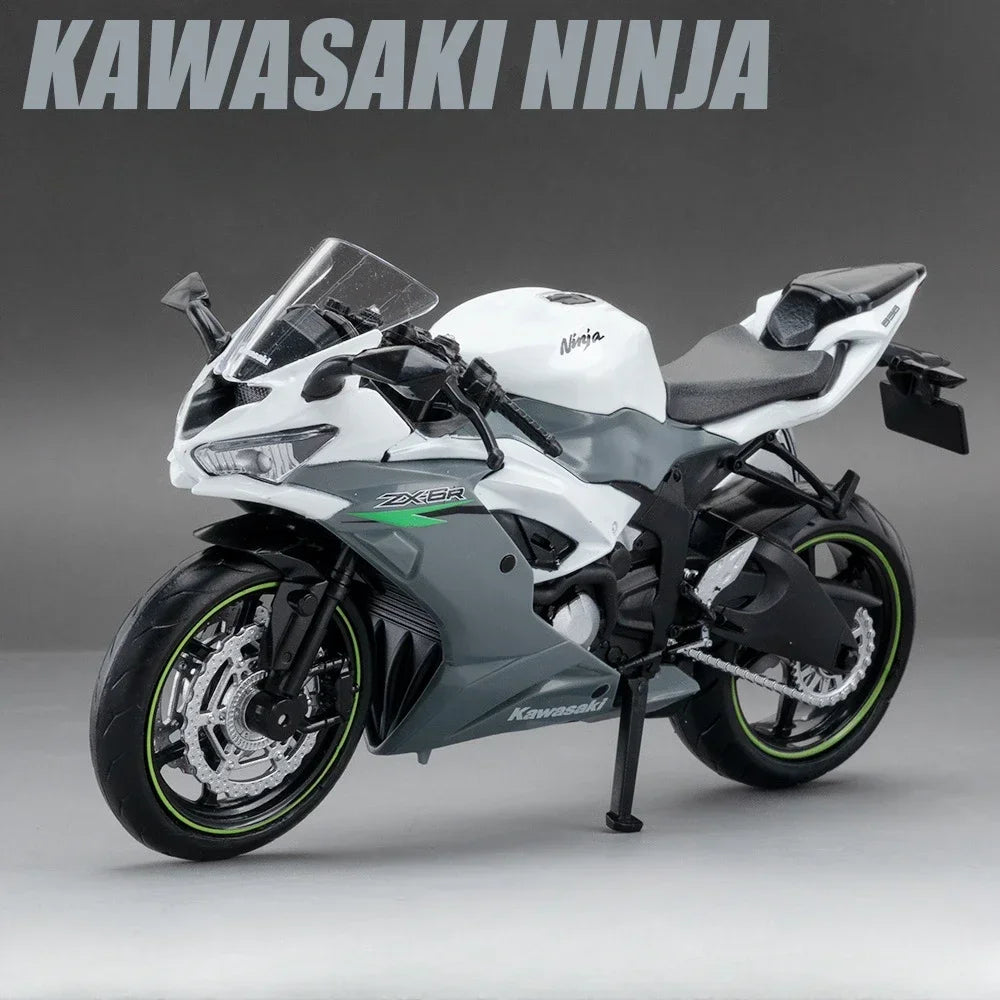1:12 Kawasaki Ninja ZX-6R R1250GS Cars Model Toys Diecast Alloy Motorcycle Front Wheel Steering Vehicles Decorative for Boy Gift