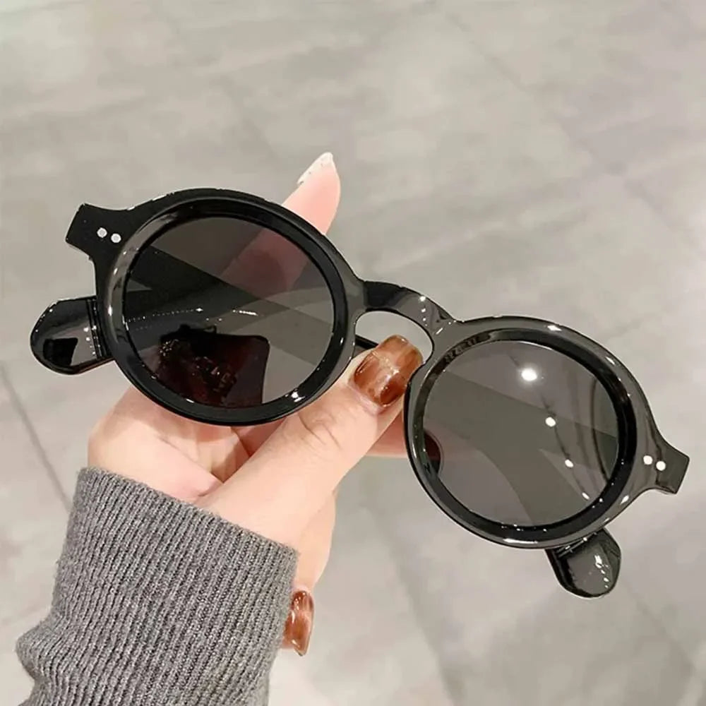 JNPCXI Retro Round Women Sunglasses Fashion Rivets Decoration Men Punk Polarized Lens Shades UV400 Sun Glasses