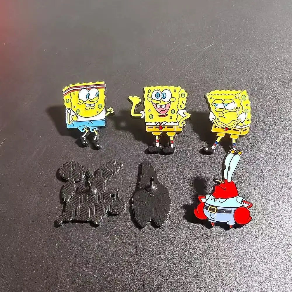 6 PCS Cute  Character Enamel Pins – Funny Cartoon Brooches for Backpack Decor, Birthday Gifts for Kids & Anime Lovers