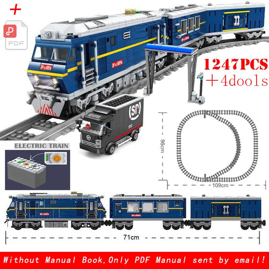 MOC City Series Train Metro Track Building Blocks Railroad Conveyance Toys TR11
