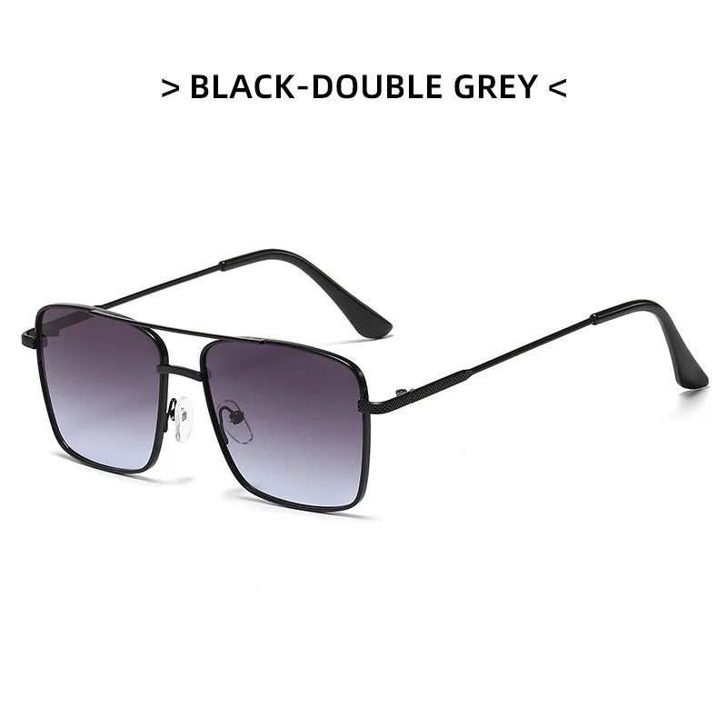 Fashion Retro Sunglasses Double Bridge Metal Sunglasses Ins Personality Irregular Net Red Sunglasses
