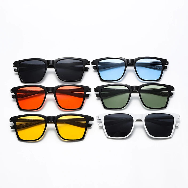 JNPCXI New Retro Rectangle Sunglasses Women Shades UV400 Fashion Rivets Men Punk Gradient Photochromic Color Sun Glasses