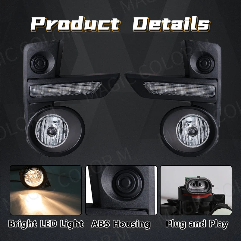 DLAA Led Fog Lamps For Toyota Raize 2020 2021 2022 Daytime Running Light DRL Halogen Front Auto Driving Daylight Car Accessories