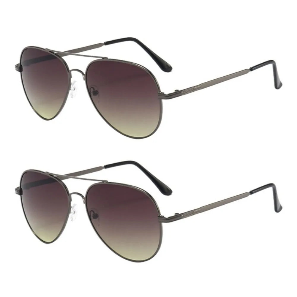 2PCS Driving Sun Glasses for Men Women Classic Aviator Sunglasses UV Lens Retro Sunglasses