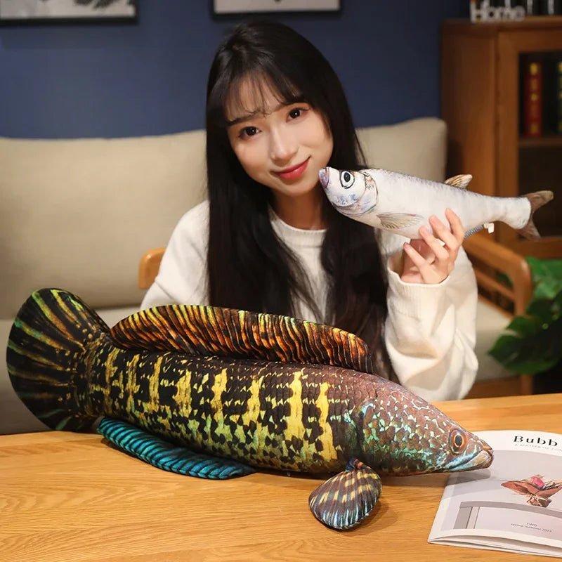 Simulation Funny Fish Plush Toys Giant Stuffed Soft Animal Carp Plush Pillow Creative Sleep Cushion for Kids Girls Xmas Gift