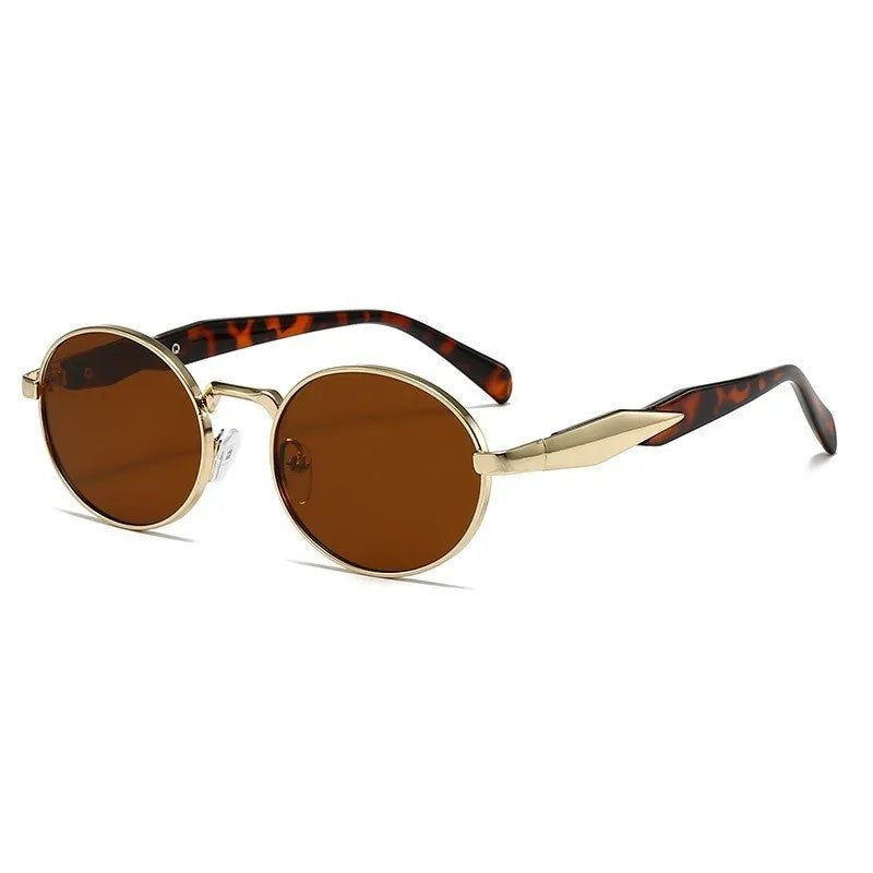 2PCS Women Fashion Oval Sunglasses Brand Desinger Retro Popular Eyeware Girls Travel Party Shades Frameless Sun Glasses UV400