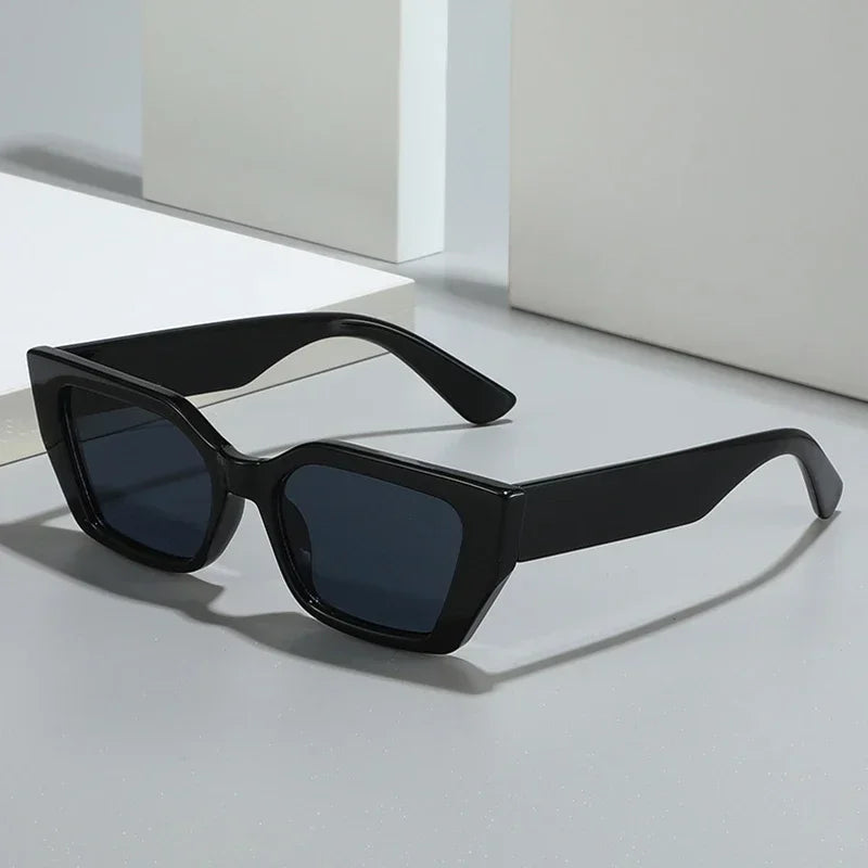 JNPCXI Small Rectangle Women Fashion Sunglasses Gradient Ocean Color Double Color Retro Shades UV400 Men Sun Glasses