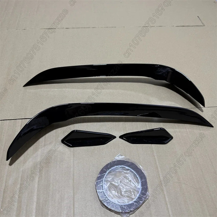 For Volkswagen Golf 7.5 MK 7.5 GTI GTD 2017-2020 RevoZport Style Front Bumper Side Vent Spoiler Aero Kit Canards Gloss Black