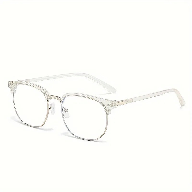 1 Piece of Men's Casual Style Half Framed Glasses PC Lenses Decorative Glasses Black Ideal Gift Choice