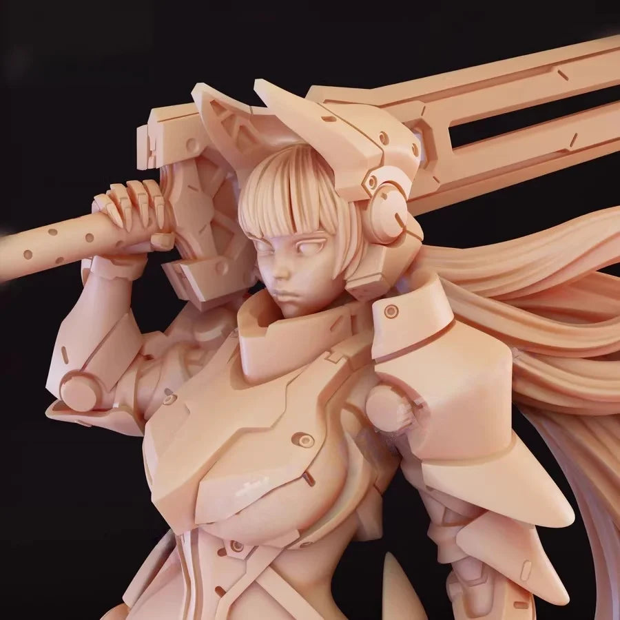 75mm Cast Resin Model Assembly Kit Female Mecha Soldier Model Unpainted NSFW