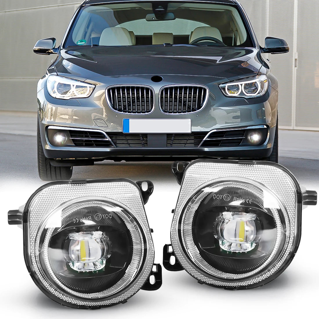 63177311293 63177311294 For BMW 5 Series F07 F10 F11 F18 LCI 528i 535i 550i 2013 2014 2015 2016 LED Fog Lamps Angel Eyes Car 12V