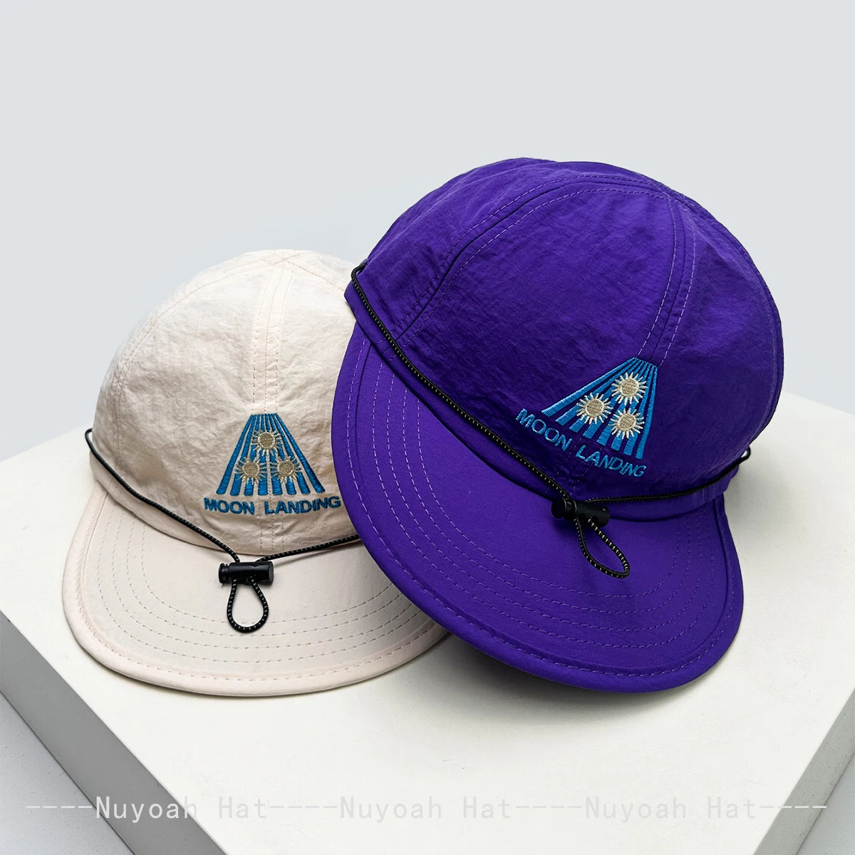 New Men Women Korean Quick-dry Embroidered Letters Baseball Hats Sunshade Drawstring Versatile Peaked Caps ins Fashion Flat Brim