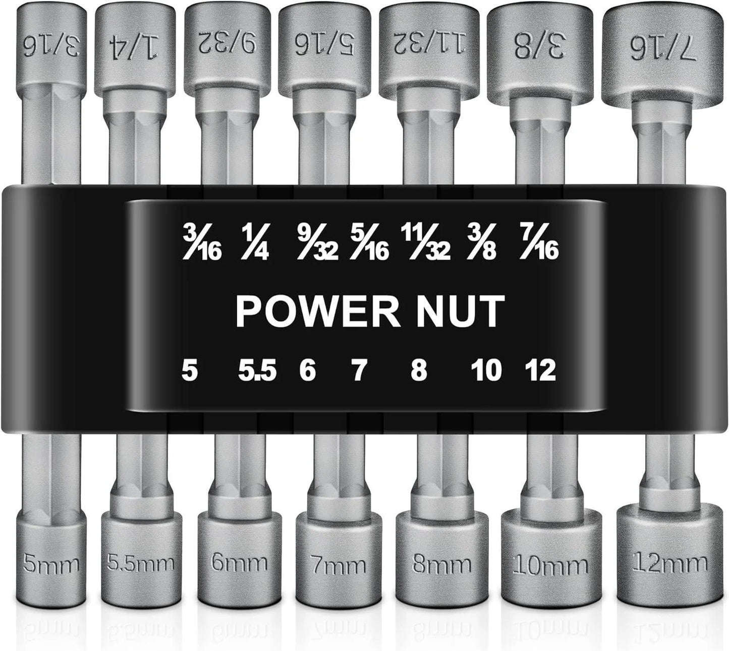 9/14 Piece Power Nuts Driver Drill Bit Tools Set, 1/4 inch Driver Hex Metric & SAE Socket Wrench Screw for Power Tools