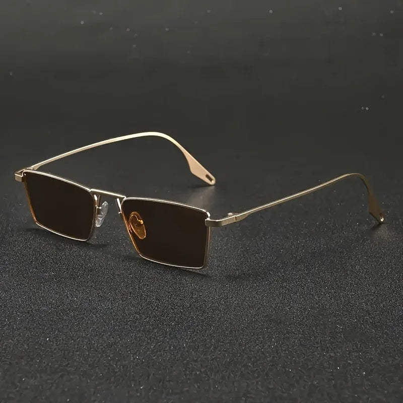 Chic Women's Rectangular Metal Fashion Glasses  for Daily Wear，Commuting, Vacations & College Parties